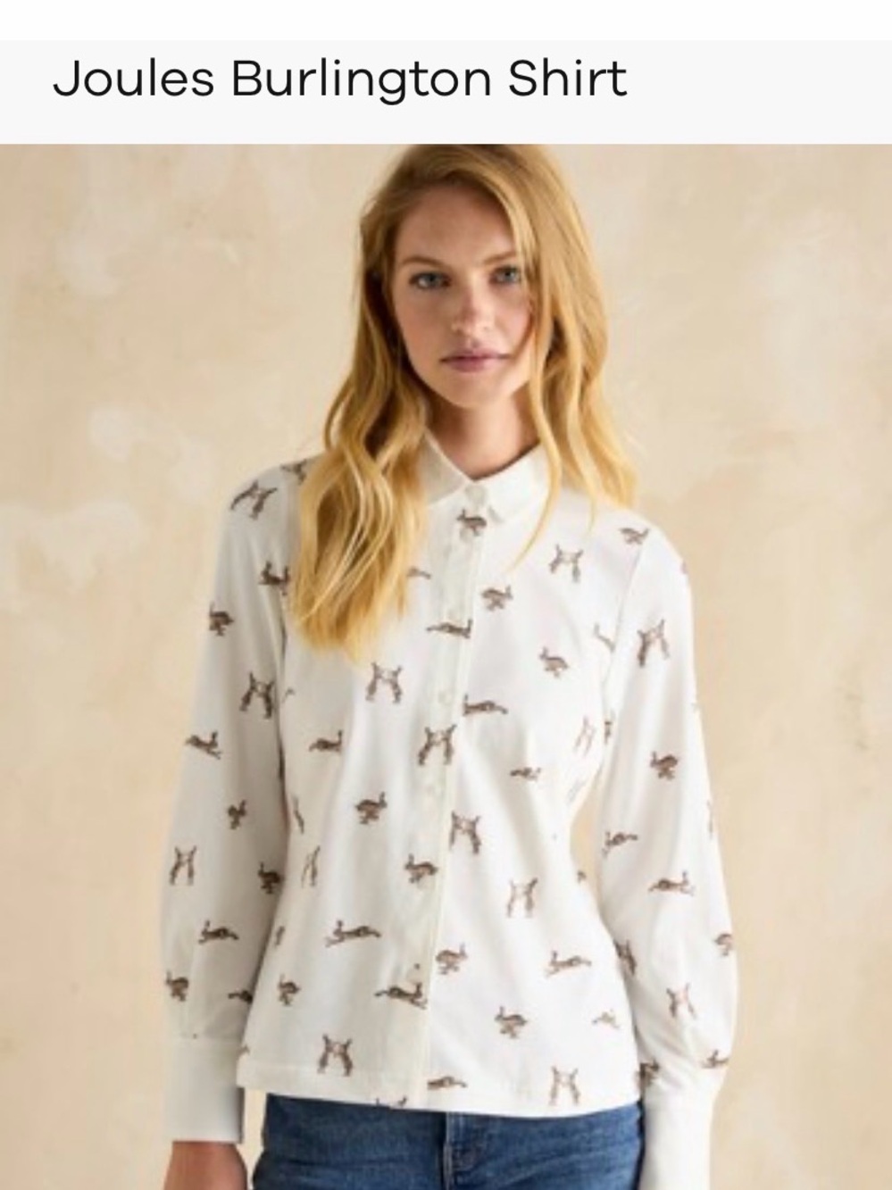 Joules White Button-Up Shirt with Dog Print